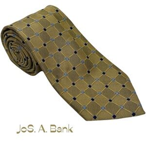 JoS A Bank Gold Black Silk Necktie